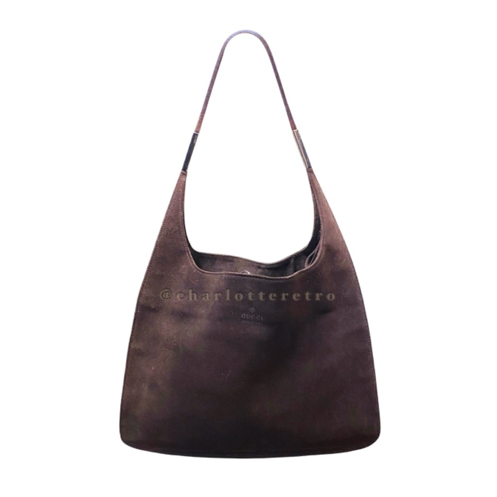 vtg Gucci Brushed Suede Leather Hobo